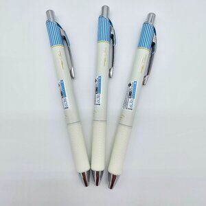 Pentel Energel Clena - 0.3 | Sax Blue Stripe Body + Black Ink | Lot of 3 - NEW